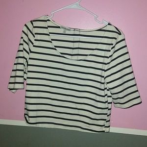 Charlotte russe black and white stripped crop top